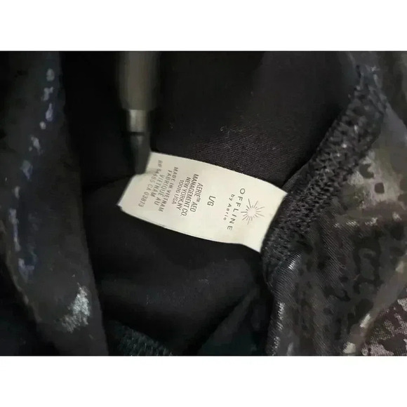 Aerie Womens Black Hugger Crackle Leggings Size Large - Picture 6 of 8